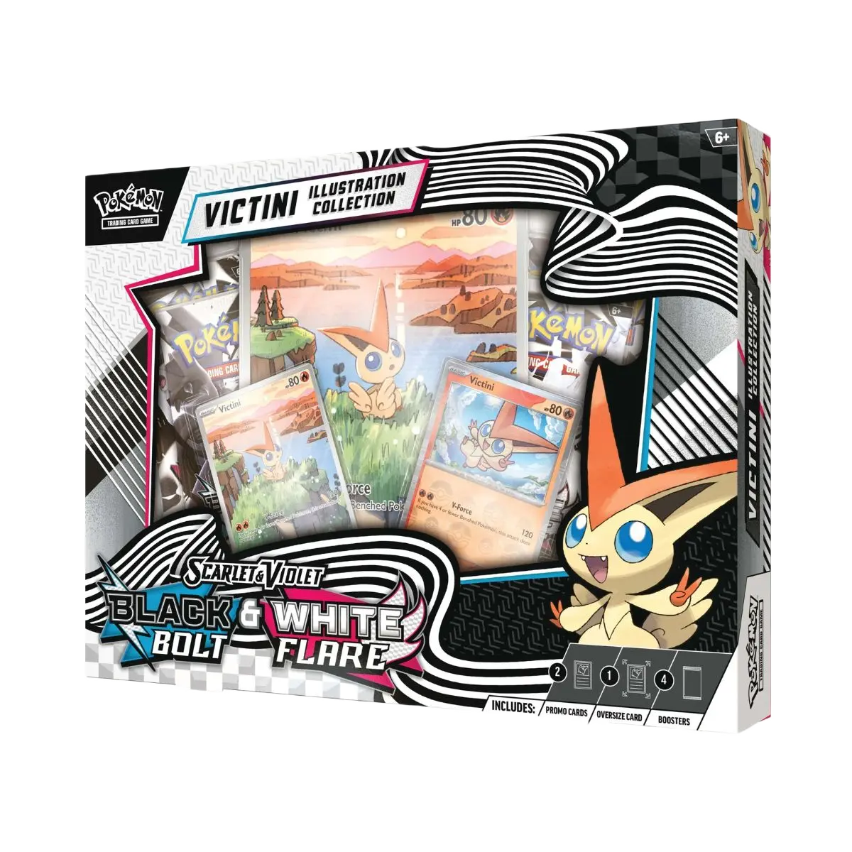 Pokémon TCG: Scarlet & Violet Black Bolt & White Flare – Victini Illustration Collection Box