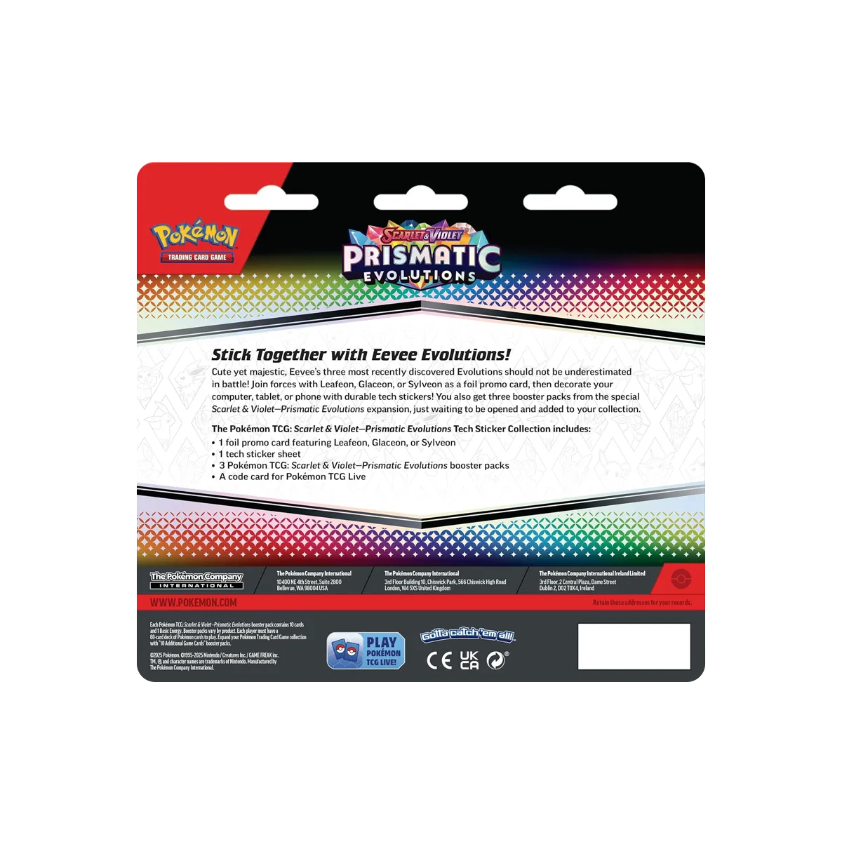 Prismatic Evolutions Tech Sticker Collection