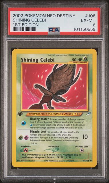 2002 POKEMON NEO DESTINY SHINING CELEBI 1ST EDITION