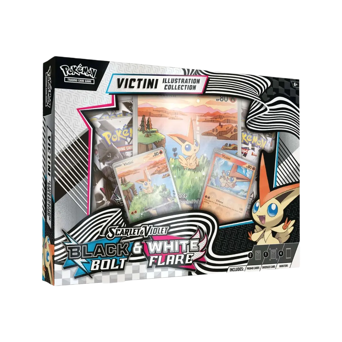 Pokémon TCG: Scarlet & Violet Black Bolt & White Flare – Victini Illustration Collection Box