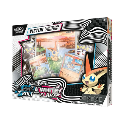 Pokémon TCG: Scarlet & Violet Black Bolt & White Flare – Victini Illustration Collection Box