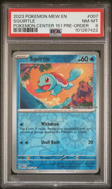 2023 POKEMON MEW EN SQUIRTLE POKEMON CENTER 151 PRE-ORDER