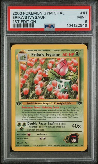 2000 POKEMON GYM CHAL. ERIKA'S IVYSAUR 1ST EDITION