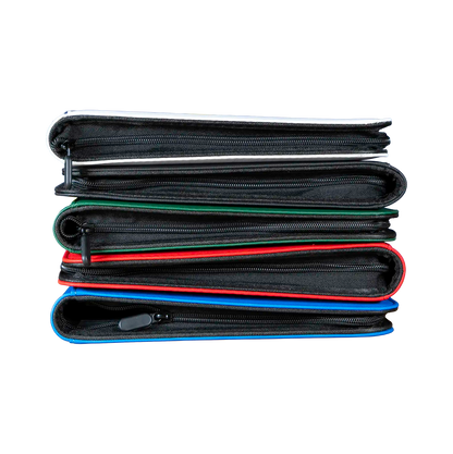 Premium Colored Leather Binder -  9 Pockets