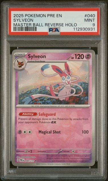 2025 POKEMON PRE EN SYLVEON MASTER BALL REVERSE HOLO