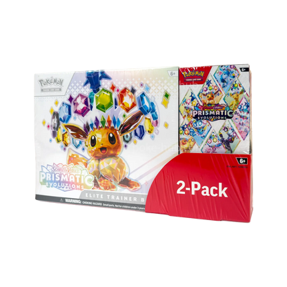 Pokémon TCG – Scarlet & Violet Prismatic Evolutions 2-Pack (Sealed Elite Trainer Box + Booster Bundle)