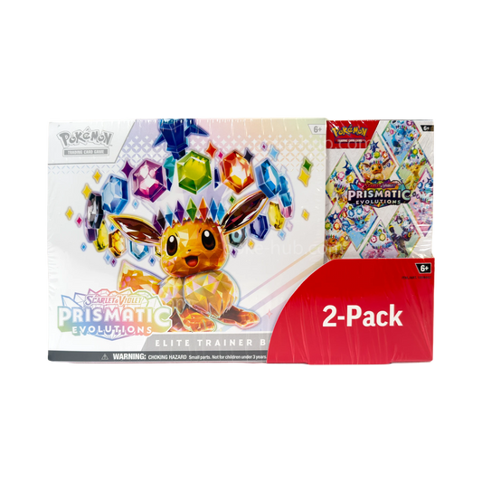 Pokémon TCG – Scarlet & Violet Prismatic Evolutions 2-Pack (Sealed Elite Trainer Box + Booster Bundle)