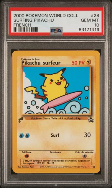 2000 POKEMON WORLD COLL. SURFING PIKACHU FRENCH