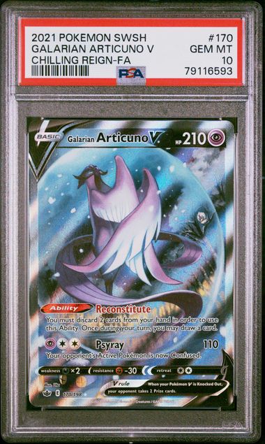 2021 POKEMON SWSH GALARIAN ARTICUNO V CHILLING REIGN-FA
