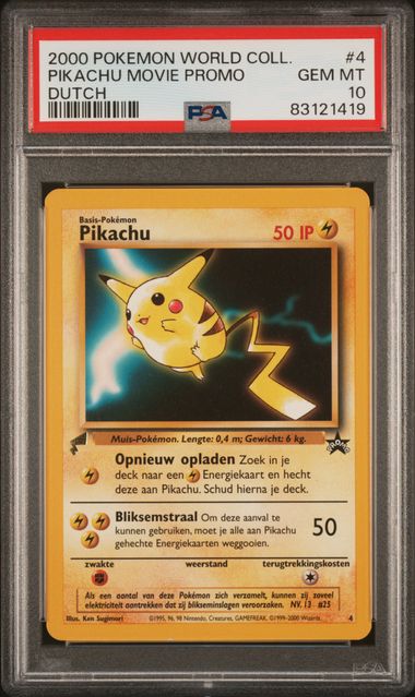 2000 POKEMON WORLD COLL. PIKACHU MOVIE PROMO DUTCH