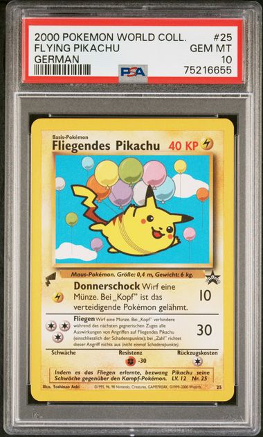 2000 POKEMON WORLD COLL. FLYING PIKACHU GERMAN