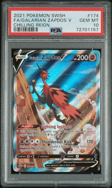 2021 POKEMON SWSH FA/GALARIAN ZAPDOS V CHILLING REIGN