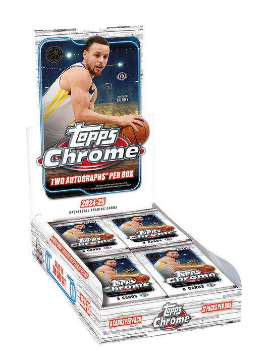 NBA 2024-25 Topps Chrome Basketball Trading Card Hobby Box